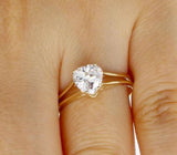 Split Shank Engagement Ring 0.5ct Heart Cut VVS1D Diamond 14k Yellow Gold Finish