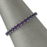 2ct Round Cut Purple Amethyst Full Eternity Wedding Band 14K White Gold Finish