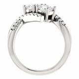 2ct Round Cut Diamond Two Stone Solitaire Engagement Ring 14k White Gold Finish