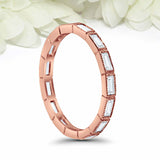 1.2ct Baguette Cut VVS1D Diamond Wedding Band Full Eternity 14k Rose Gold Finish