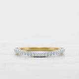 Curved Half Eternity Wedding Band 0.75ct Round Cut Diamond 14k Dual Gold Finish