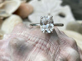 2.5ct Engagement Ring Cushion Cut Diamond Solitaire Design 14k White Gold Finish