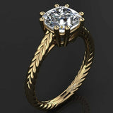 1.7ct Cushion Cut Diamond Engagement Ring 14k Yellow Gold Over Braided Solitaire