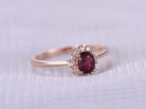 2ct Oval Pink Ruby Engagement Ring Diamond Floral Solitaire 14k Rose Gold Finish