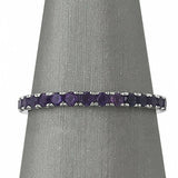 1.5Ct Round Cut Purple Amethyst Full Eternity Wedding Band 14K White Gold Finish