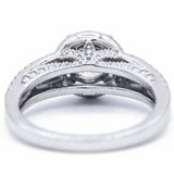 2.6ct Round Cut Diamond Engagement Ring Split Shank Halo 14k White Gold Finish