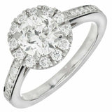 1ct Round Cut Diamond Engagement Ring Halo Accent Solitaire 14k WhiteGold Finish