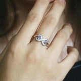 2Ct Heart Cut Pink Sapphire Diamond Infinity Engagement Ring 14K Dual Gold Over