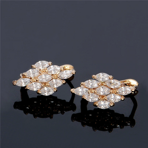 2.4Ct Marquise Cut Diamond Unique Drop Earrings Women 14K Yellow Gold Finish