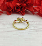 0.4ct Round Cut Moissanite Love Heart Engagement Ring 14k Yellow Gold Plated