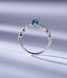 1.2ct Oval Cut Aquamarine Engagement Ring Milgrain Art Deco 14k White Gold Over