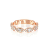 2Ct Round Cut Diamond Stylish Trend Women Wedding Band Ring 14K Rose Gold Finish