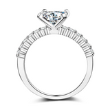 1.5Ct Princess Cut Solitaire with Accents Engagement Ring 14K White Gold Finish