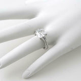 3.85ct Asscher Cut Diamond Engagement Ring Unique Trilogy 14k White Gold Finish