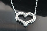 1.3ct Round Cut VVS1D Diamond Open Heart Pendant 14k White Gold Finish NO CHAIN