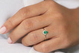 1.2ct Pear Cut Green Emerald Diamond Crown Engagement Ring 14k YellowGold Finish