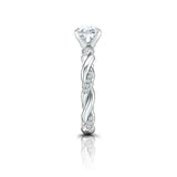 Infinity Twisted Rope Engagement Ring 1.2ct Round Cut Diamond 14k WhiteGold Over