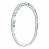 9ct Round Cut Diamond Graduated Women Cuff Bangle Bracelet 14K White Gold Finish