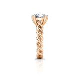 Twisted Infinity Engagement Ring 3.5ct Cushion Cut Diamond 14k Rose Gold Finish