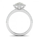 2ct Pear Cut VVS1D Diamond Halo Style Engagement Ring 14k White Gold Finish