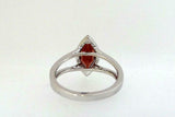 1.5ct Engagement Ring Marquise Cut Red Garnet Split Shank 14k White Gold Finish