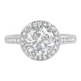 2.37ct Round Brilliant  Cut Diamond Engagement Ring Halo 14k White Gold Finish