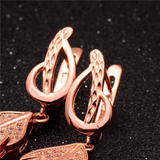 2Ct Round Cut VVS1/D Diamond Leaf Design Drop Earrings Women 14K Rose Gold Over