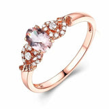 1.5ct Oval Cut Morganite Solitaire Cluster Heart Accent Ring 14k Rose Gold Over