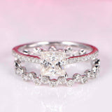 2.3ct Princess Cut VVS1D Diamond Engagement Ring Bridal Set 14k WhiteGold Finish