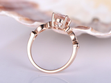 2ct Round Cut Morganite Solitaire with Round Accents Ring 14k Rose Gold Finish