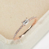 0.4ct Baguette Cut VVS1D Diamond Engagement Ring Minimalist 14k Rose Gold Finish