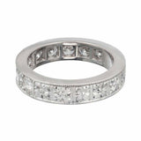 2.2ct Round Cut Diamond Wedding Ring Band Vintage Milgrain 14k White Gold Finish