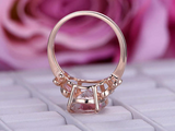 2ct Oval Cut Peach Morganite Engagement Ring Butterfly Design 14k Rose Gold Over