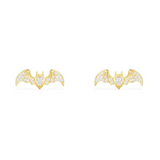 2Ct Pear Cut Diamond Bat Design Stud Earrings 14K Yellow Gold Finish