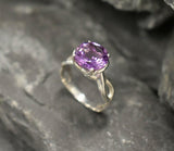 1.2ct Engagement Ring Round Cut Purple Amethyst Infinity 14k White Gold Finish