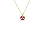 0.7ct Marquise Cut Pink Ruby Solitaire Cluster Pendant Chain 14k YellowGold Over