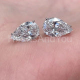 1.2ct Pear Cut Simulated Diamond Solitaire Stud Earrings 14k White Gold Plated