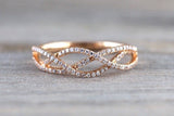 Infinity Wedding Ring Band 1.5ct Round Cut VVS1D Diamond 14k Rose Gold Finish