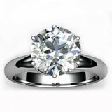 1.1ct Round Cut VVS1 D Diamond Solitaire Engagement Ring 14k White Gold Finish