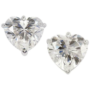 1.2ct Heart Cut Diamond Solitaire Stud Earrings 14k White Gold Finish