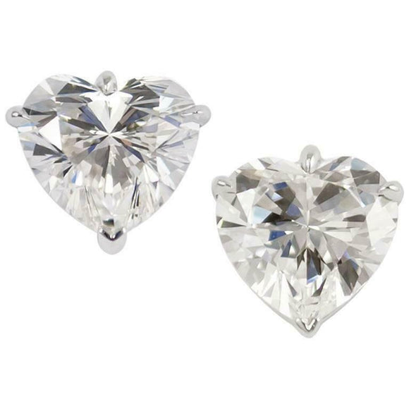 1.2ct Heart Cut Diamond Solitaire Stud Earrings 14k White Gold Finish