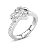 2Ct Round Cut Diamond Intertwined Hearts Engagement Ring 14K White Gold Finish