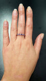 1.3ct Wedding Ring Band Round Cut Purple Amethyst Stackable 14k WhiteGold Finish