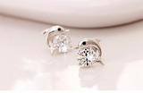 1ct Round Cut  Diamond Unique Little Dolphin Stud Earrings 14k White Gold Finish