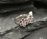 2.6ct Engagement Ring Round Cut Purple Amethyst Floral Design 14k WhiteGold Over