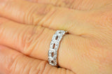 4Ct Round Cut Diamond Buckle Design Women Wedding Band 14K White Gold Finish