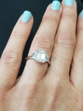 1.5ct Emerald Cut VVS1 Diamond Three Stone Engagement Ring 14k White Gold Finish