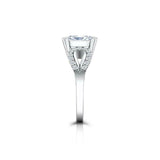 Split Open Shank Solitaire Accents Ring 2ct Radiant Diamond 14k White Gold Over