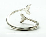 Whale Tails Open Adjustable Women Engagement Ring 14k White Gold Finish