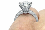 2.3ct Round Brilliant Cut Diamond Solitaire Ring with Accent 14k White Gold Over